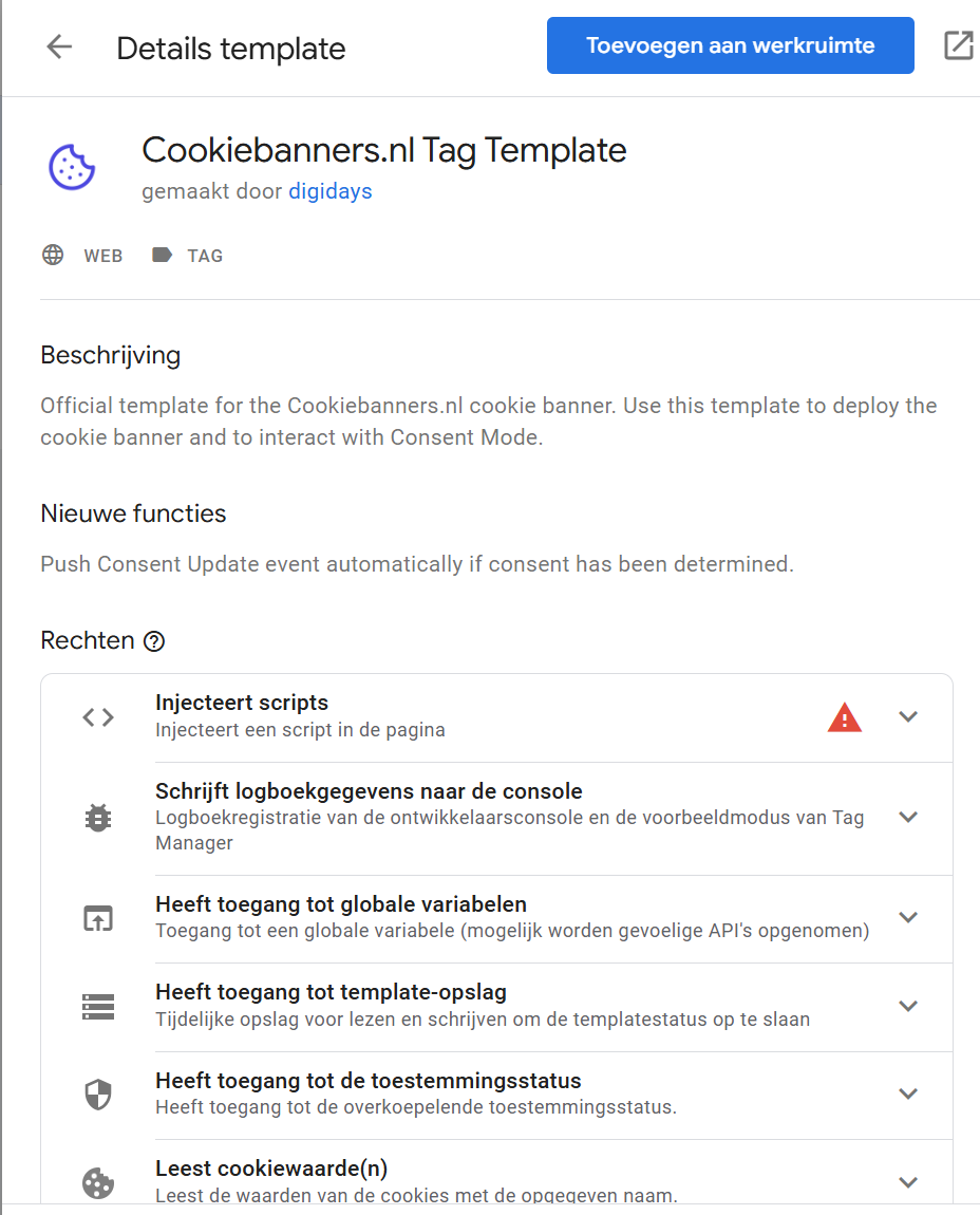 cookiebanners tag manager template